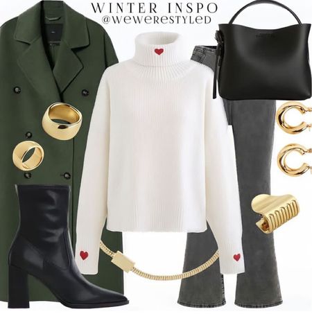 What I wore:

White turtleneck with heart
Green coat
Jeans in grey
Boots
Mini black bag 

#LTKU #LTKGiftGuide #LTKHoliday