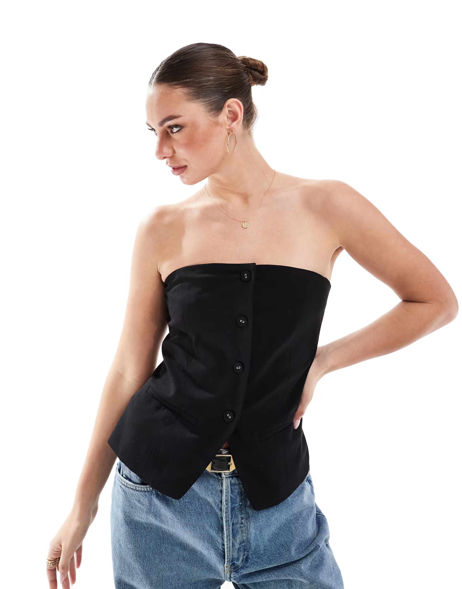 Cotton:On Luis strapless suting vest in black | ASOS (Global)