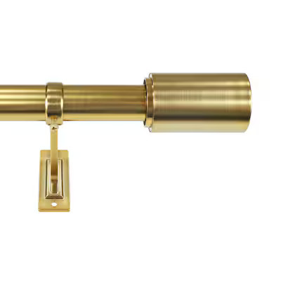Origin 21 72-in to 144-in Brushed Gold Iron Single Curtain Rod with Finials | Lowe's