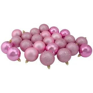 60ct Bubblegum Pink Shatterproof 4-Finish Christmas Ornaments 2.5" - Pink - PlasticSold and Shipp... | Bed Bath & Beyond