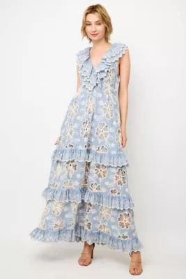 Tiered Lace Maxi Dress | Belk