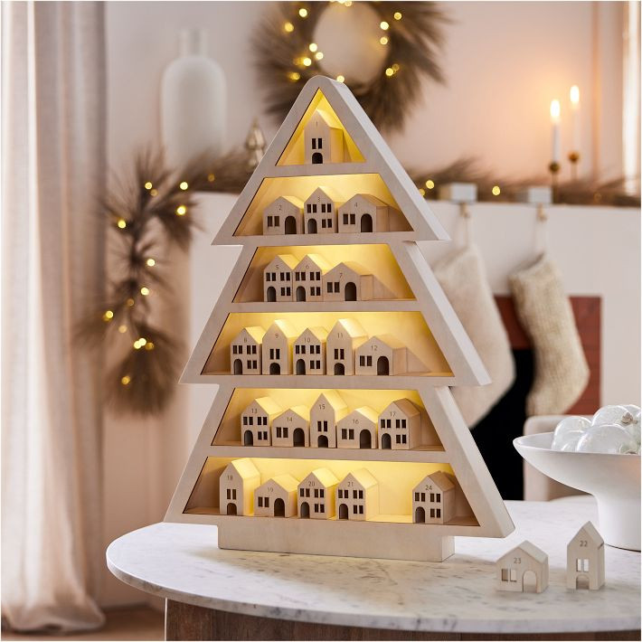 Pure Wood Light-Up Advent Calendar | West Elm (US)