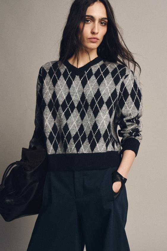 DIAMOND KNIT JUMPER | Zara US