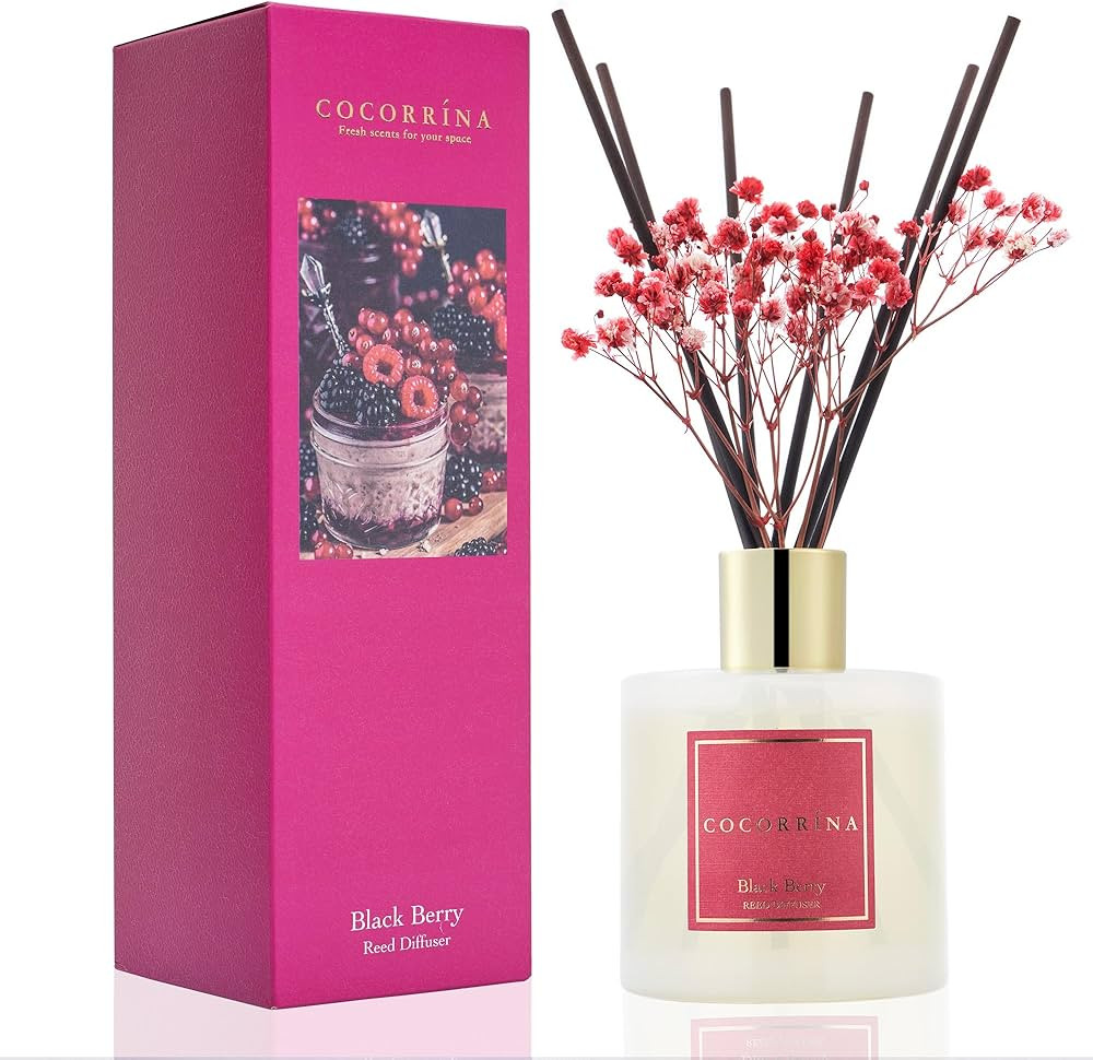Cocorrína Reed Diffuser - Black Berry Scented Diffuser with 8 Sticks Home Fragrance Reed Diffuse... | Amazon (US)