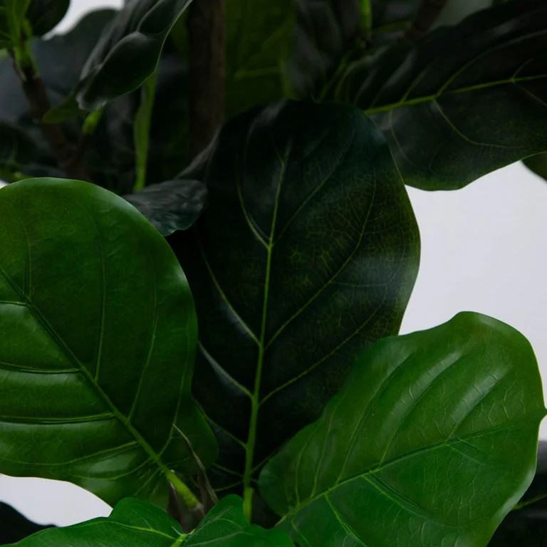 Mainstays 70" Artificial Indoor Fiddle Leaf Fig Tree in Black Pot | Walmart (US)