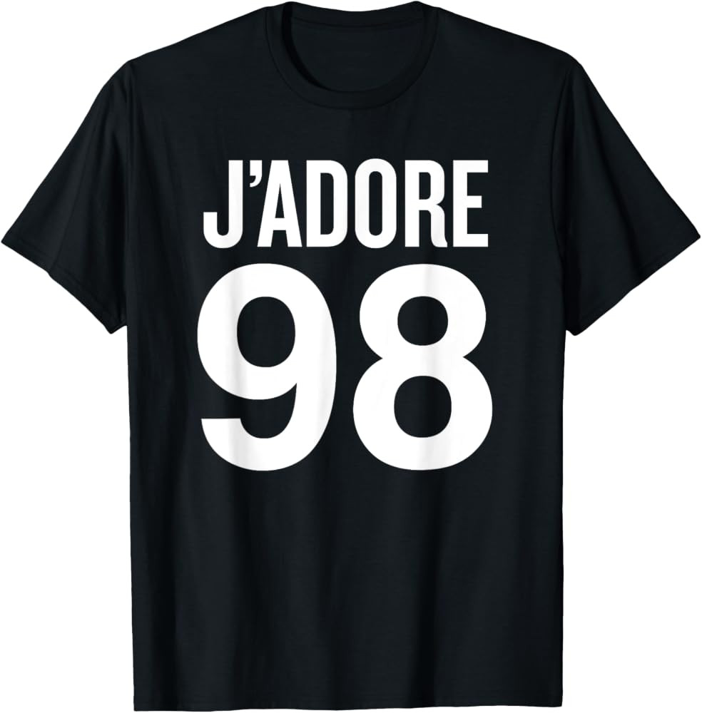 J'adore 98 I Love 98 Trendy Saying with Humor T-Shirt | Amazon (US)
