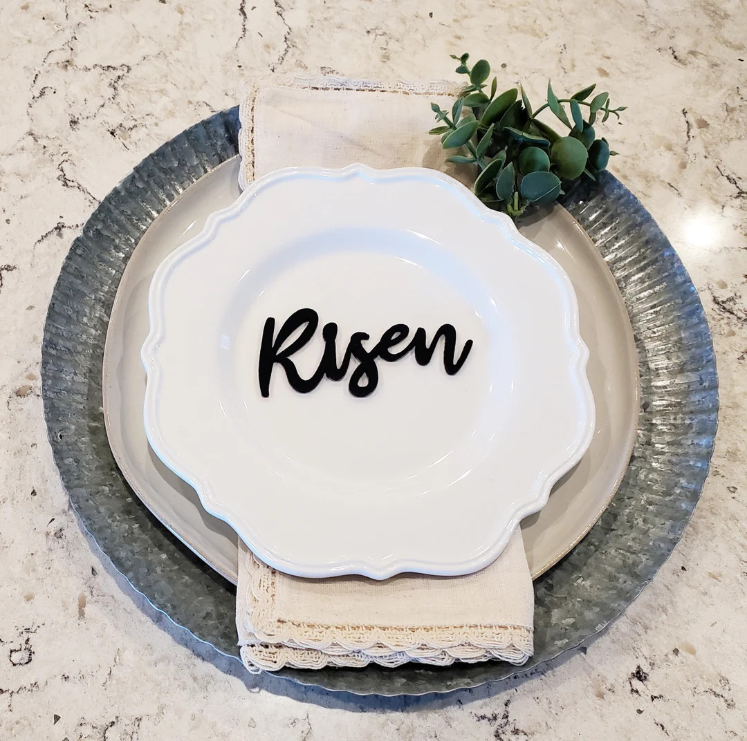 Spring-Valentine-Easter Tabletop Plate Topper Words | Set of 6 {Free Ship} | Etsy (US)