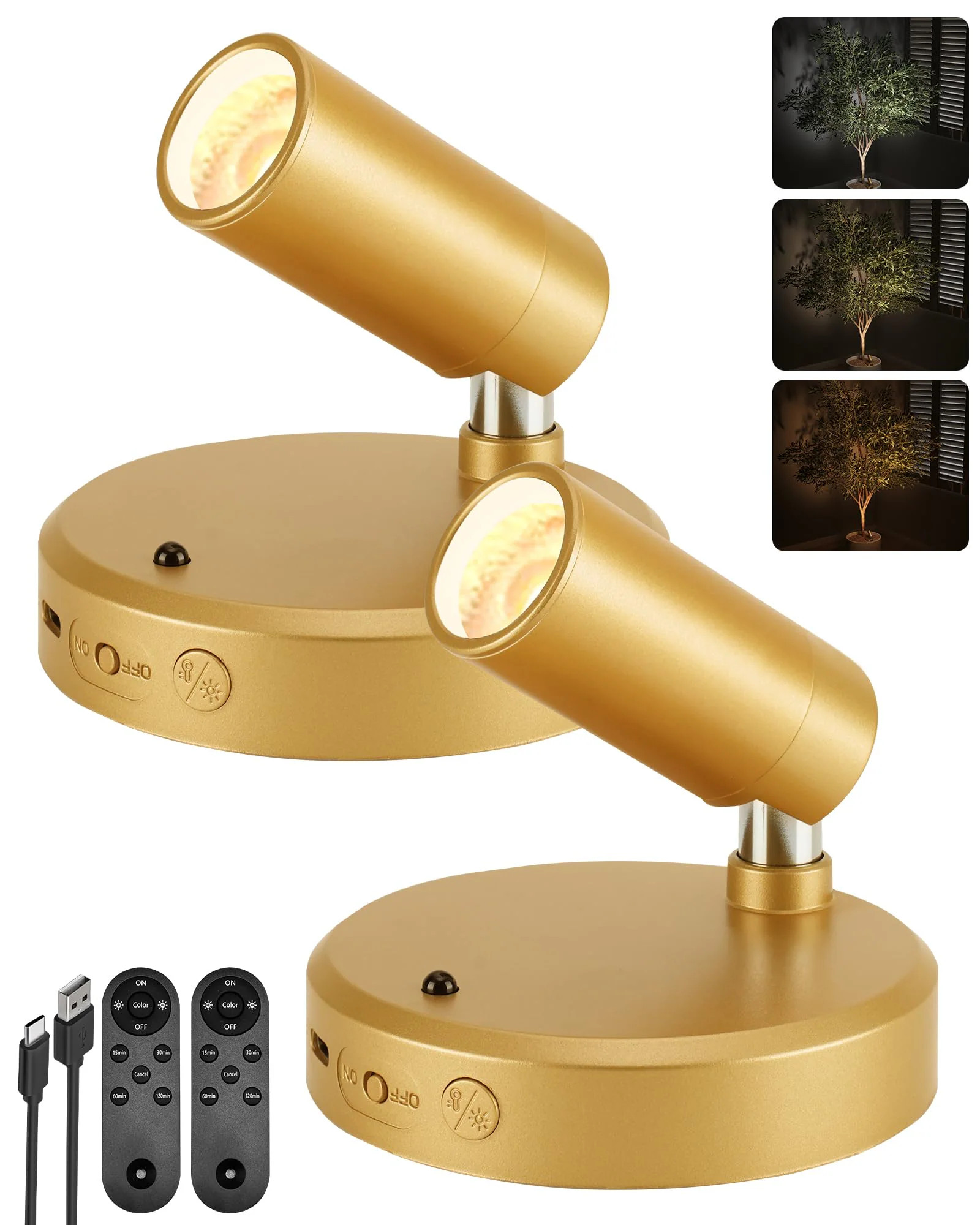 Vrbgify  LED Spotlight Indoor Wireless Mini Accent Spot Lights with Remote Control Adjustable Head for Artwork Plants Painting Dartboard Closet | Lowe's