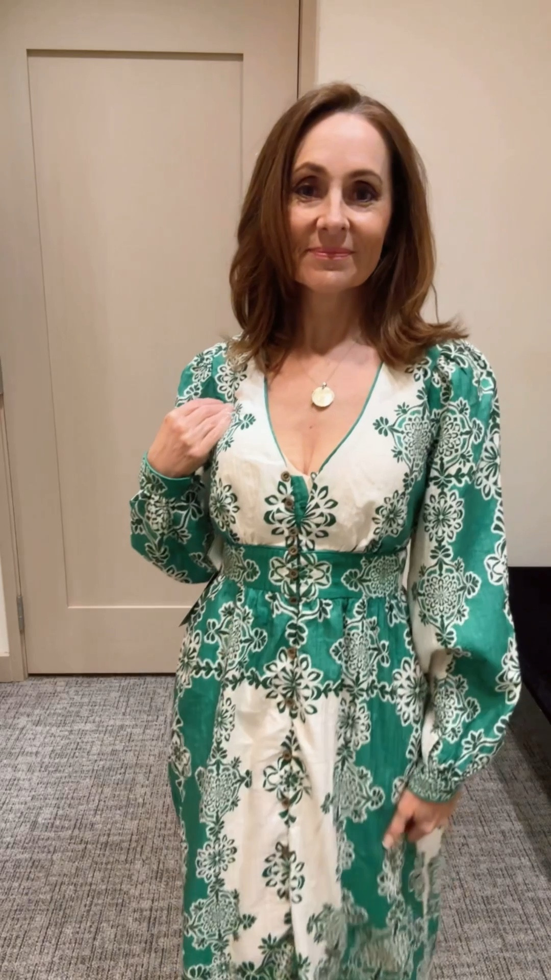 If you don’t mind the tedious little button loops that run up the front of this dress, it is gorgeous once on! Fabric feels amazing, color is perfect for St. Patrick’s Day party or any Spring Fling! 🍀💛 baby shower, bridal shower, brunch or even resort wear dresses in spring greens and florals 

#LTKSeasonal #LTKootd #LTKWedding