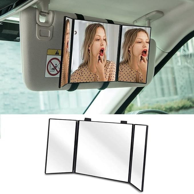 Car Visor Mirror,Huicocy Makeup Travel Vanity Mirror Car Cosmetic Mirror Clip On Sun Visor Auto S... | Amazon (US)