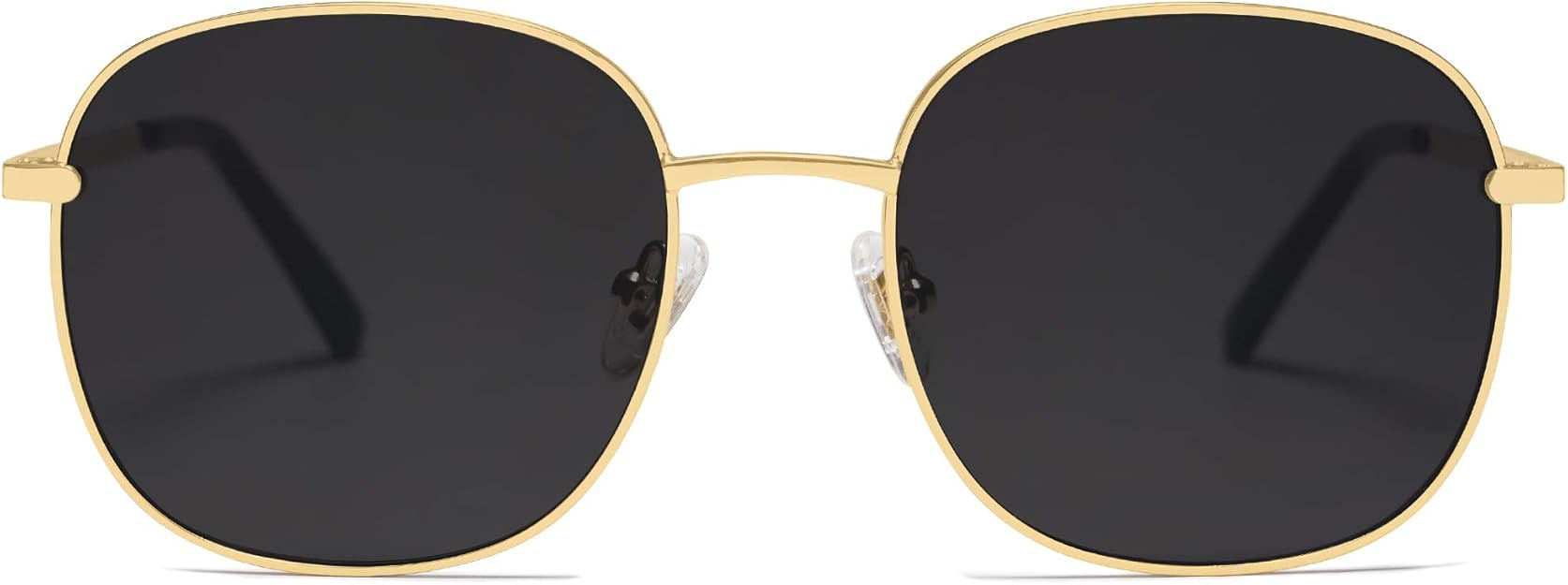 SOJOS Classic Trendy Square Sunglasses for Women Men Cute Big Frame Gold Shades SJ1137 | Amazon (US)