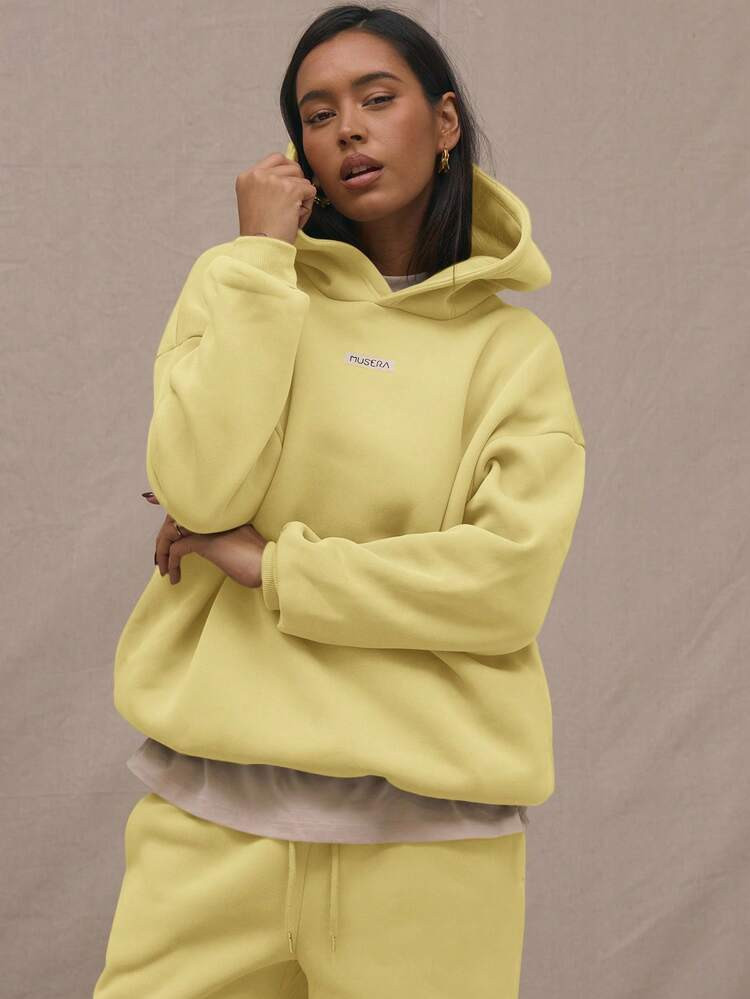 MUSERA Oversized Logo Hoodie Sweatshirt. Airport Casual,Graduation,Teacher,Back To School Fall Au... | SHEIN