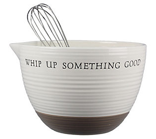 Young's Inc. Ceramic Mixing Bowl with Metal Whi sk | QVC