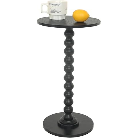 Masupu Round Side Table, Small End Table for Small Spaces, Pedestal Drink Table with Solid Wood L... | Amazon (US)