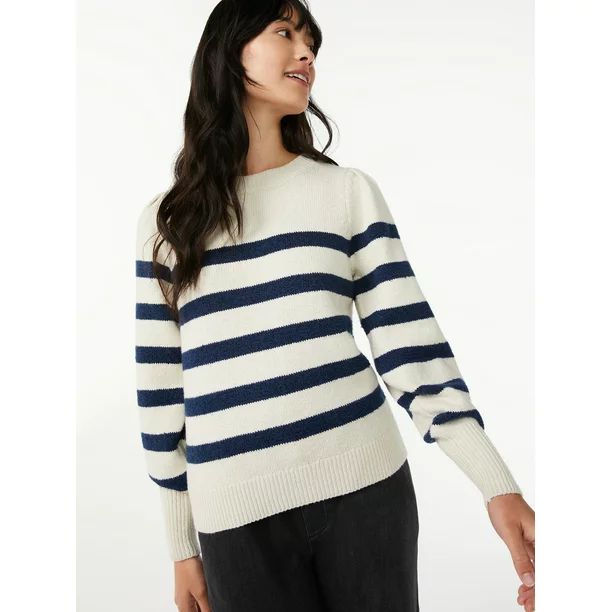 Free Assembly Women's Puff Shoulder Sweater - Walmart.com | Walmart (US)