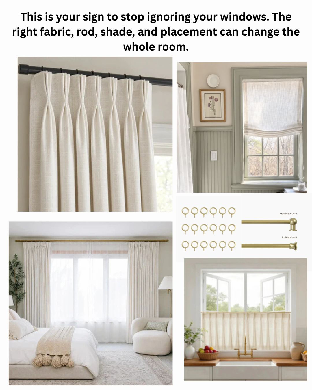 The right window treatment doesn’t just cover a window — it finishes the room. Need the links to these window coverings. 🌿 Be sure to follow first then comment 'window' and I'll send you these links.            Use my promo code upon check out LUCYRODRIGUES until July 15th and save 22% off site wide.   😉                                          window coverings, window treatments, cafe curtains, relaxed romans, linen curtains, pinch pleats, bedroom drapery, bedroom curtains, blinds, curtains, drapery,     

 #LTKhome #LTKstyletip #LTKfamily