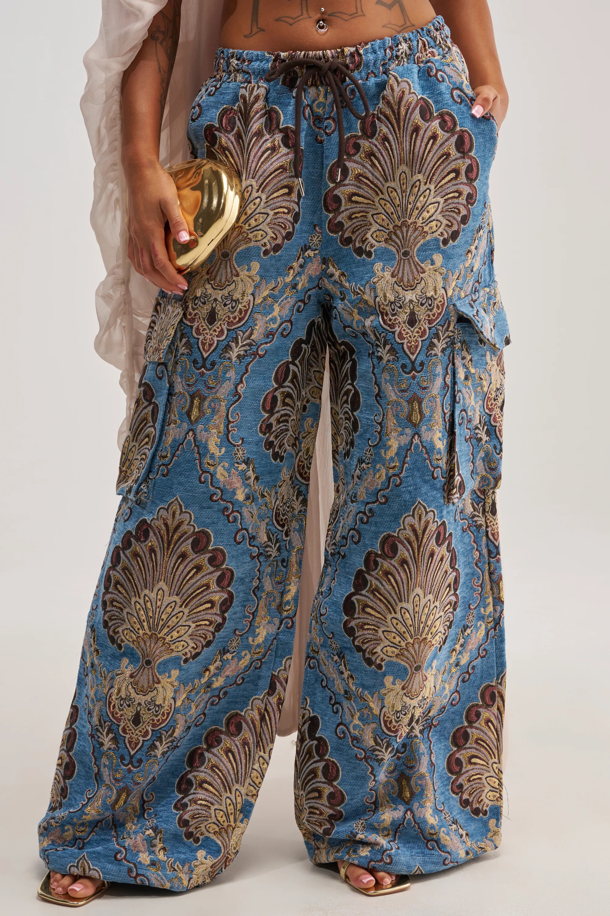 Blue Baroque Cargo Jogger, Wide Leg Pants | AKIRA | AKIRA