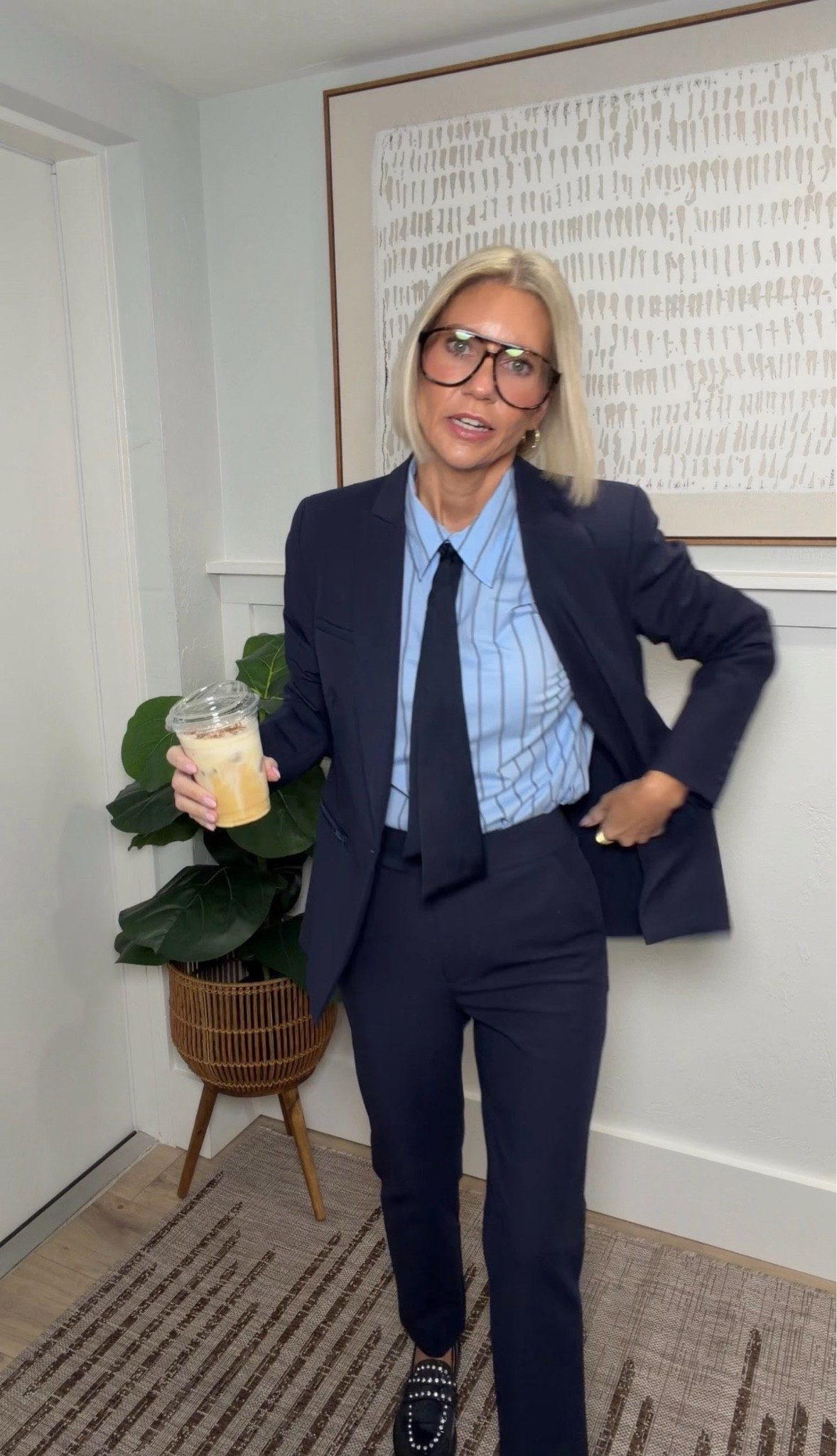 My suiting pieces are from @Quince and they’re some of my favorite pieces to wear together or separately. I’m wearing a 4 in the pants and a small in the jacket. 
My top ‘s from @Walmart and I’m wearing an XS. I like the tie that you can either leave untied like I have it, or tie it in a bow. The light blue and navy are perfect together!

#LTKootd #LTKgrwm #LTKWorkwear