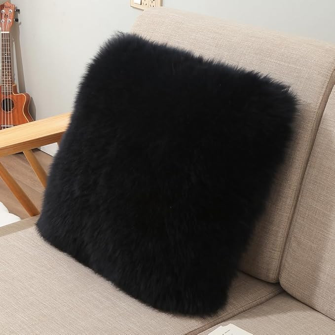 LLB Genuine Sheepskin Throw Pillow Covers Fluffy Decorative Square Couch Pillow Covers 18x18 Pill... | Amazon (US)
