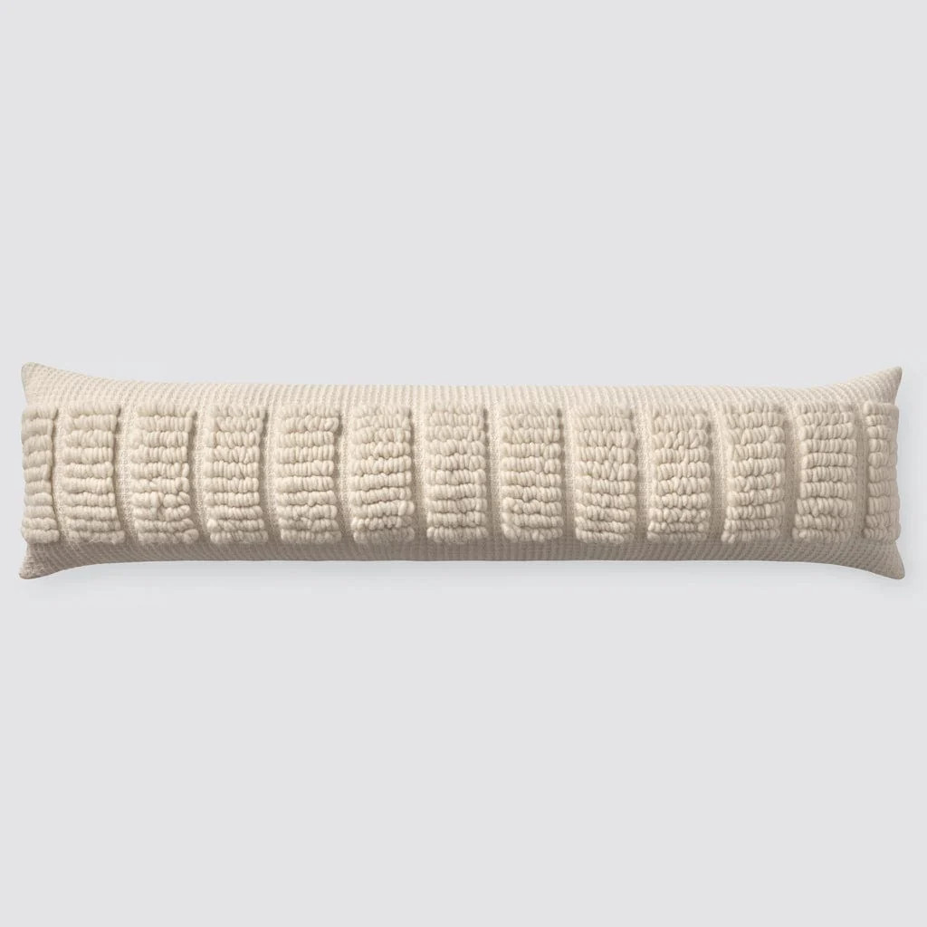 Oversized Lumbar Pillow with Textured Stripes | The Citizenry | The Citizenry