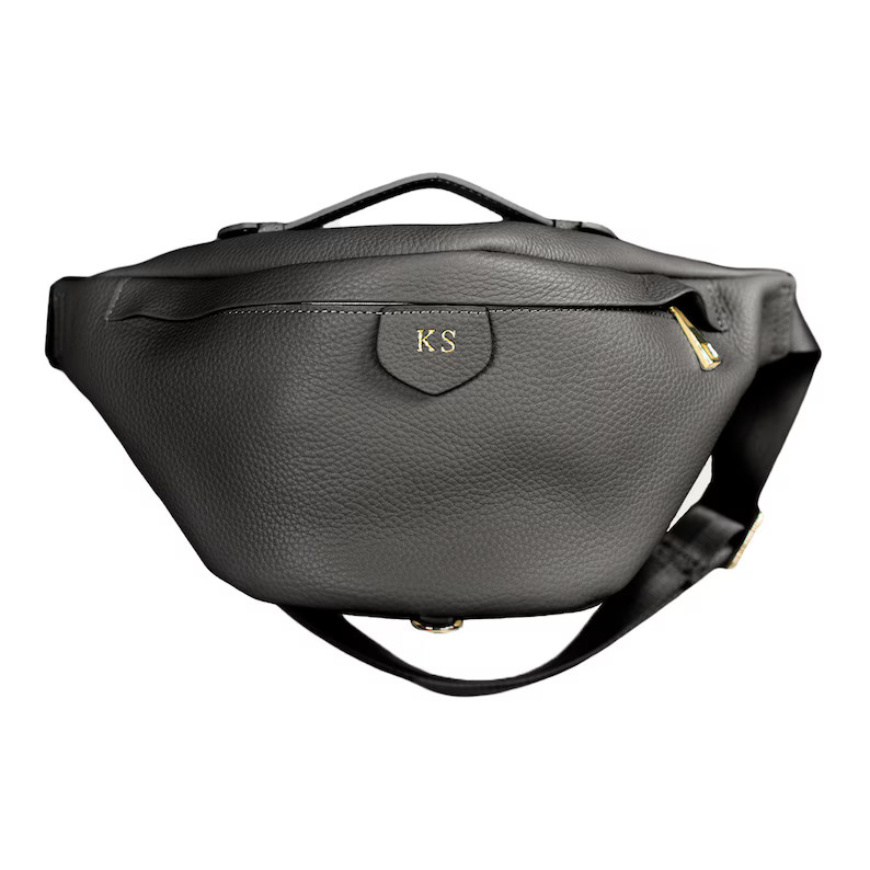 Personalised Leather Bum Bag Available in Stone or Black | Etsy (US)