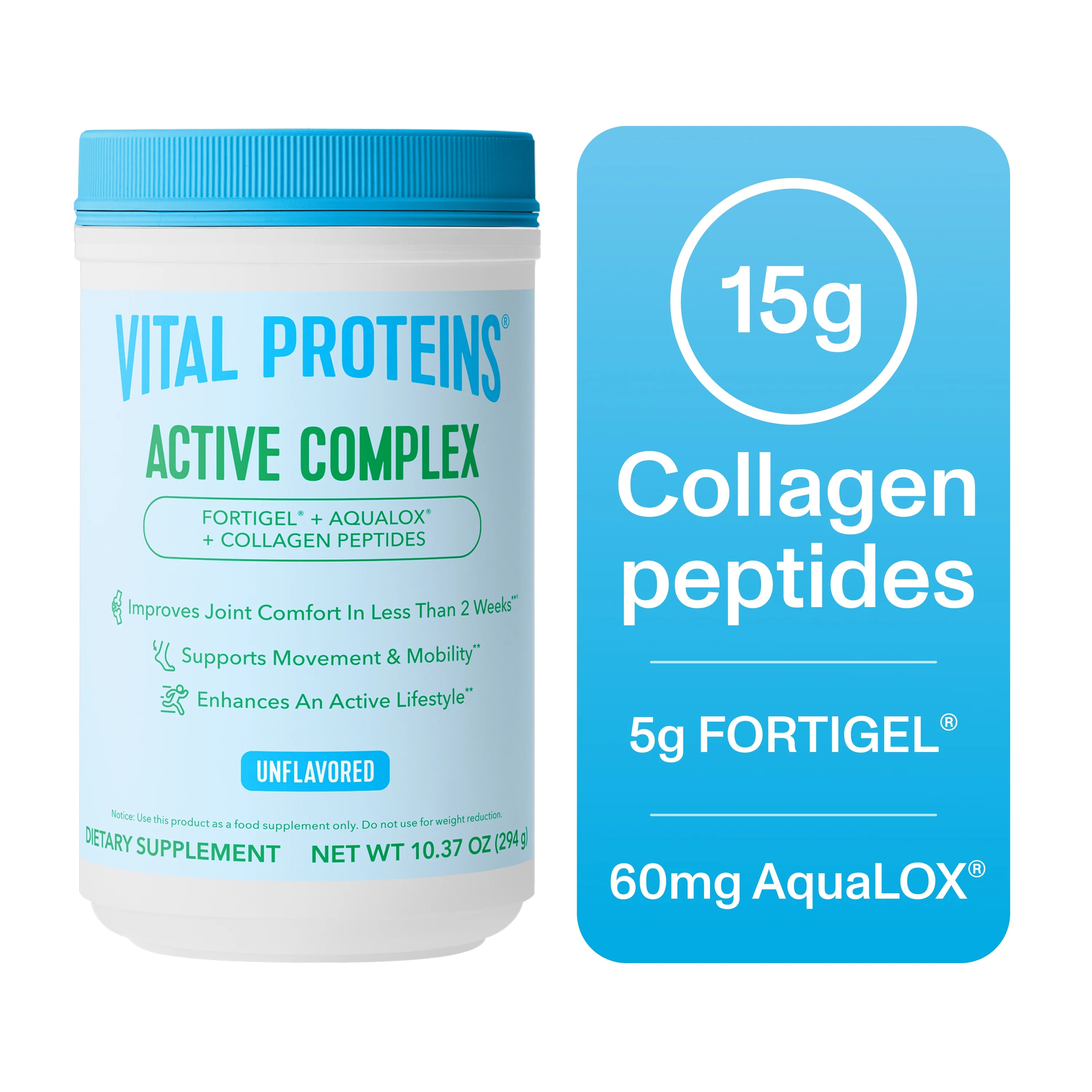 Vital Proteins Active Complex with Collagen Peptides, Unflavored, 10.37 oz, Supports Joint Mobili... | Walmart (US)