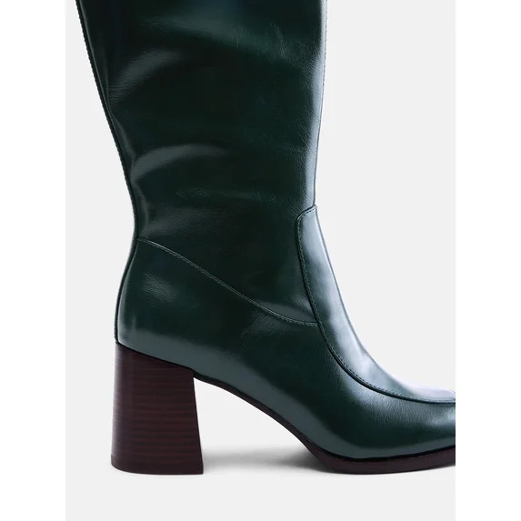 Free Assembly Women's Faux Leather Square Toe Tall Boots | Walmart (US)