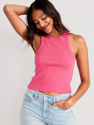 Rib-Knit Cropped Tank Top for Women | Old Navy (US)