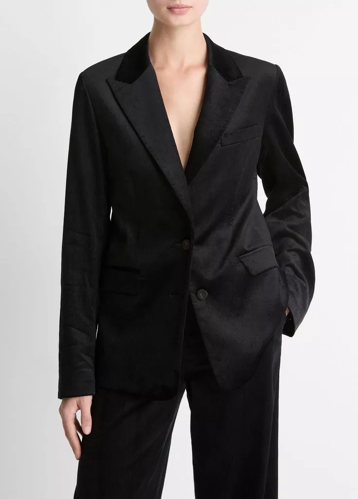 Women's Italian Velvet Blazer, Black, Size 00 Vince | Vince LLC