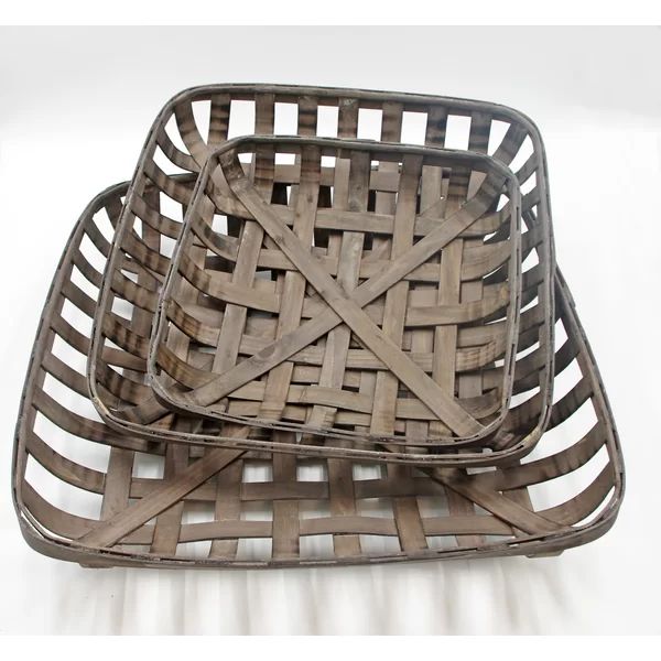 3 Piece Square Tobacco Basket Wall Décor Set | Wayfair North America