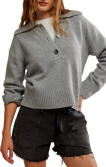 Free People Trading Up Cotton Blend Polo Sweater | Nordstrom | Nordstrom