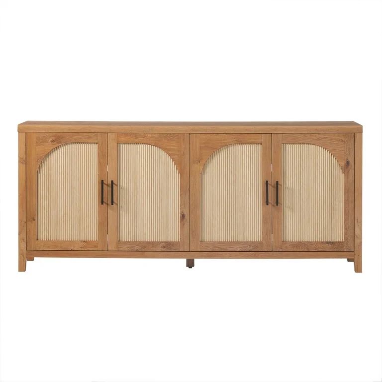 Walker Edison Modern 70" Reeded Sideboard with Arch, English Oak | Walmart (US)