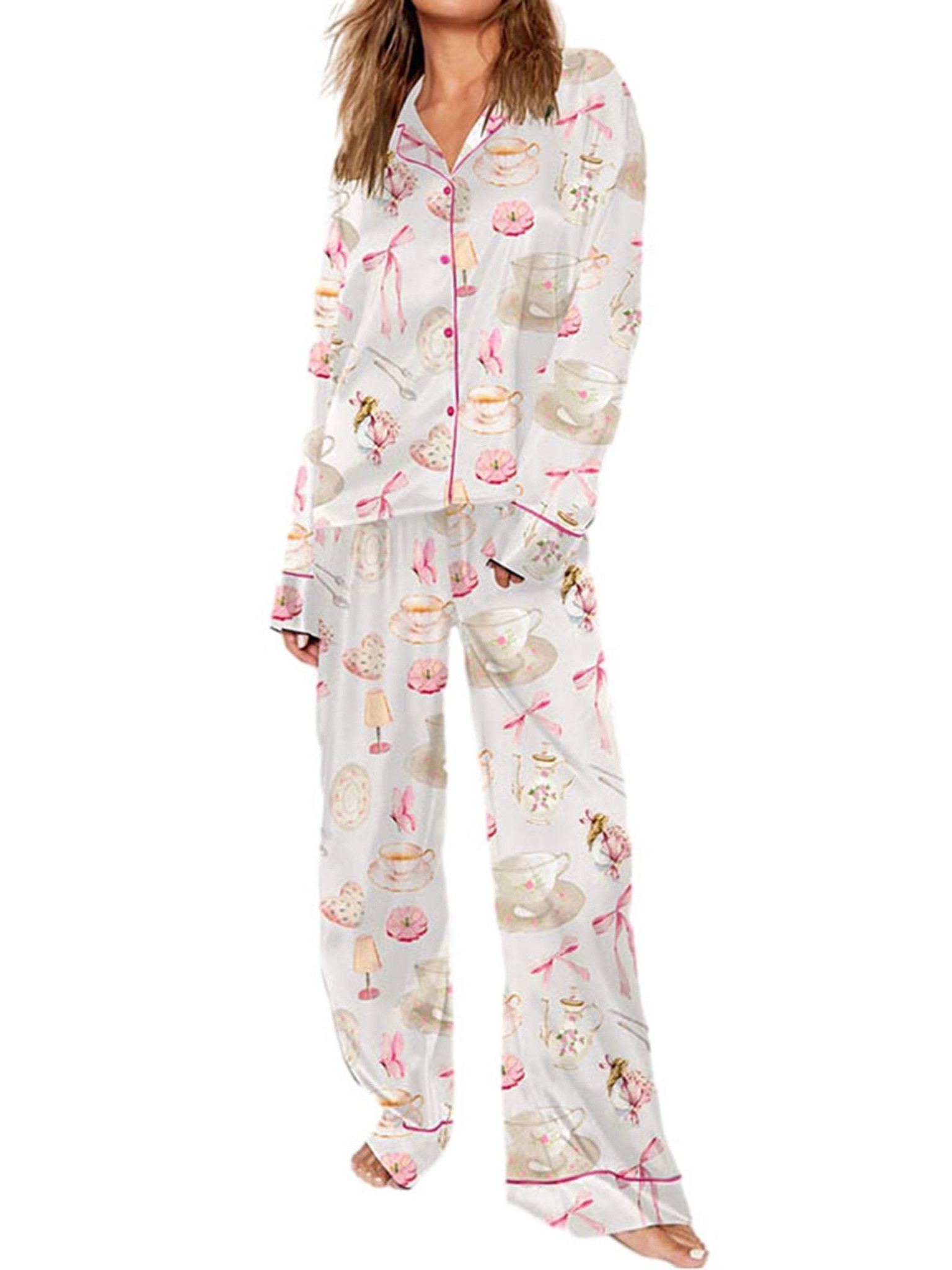 Tea Party Pajama Set #pajamaset #pjs #pjsforwomen 

#LTKHome #LTKFindsUnder50 #LTKxWalmart