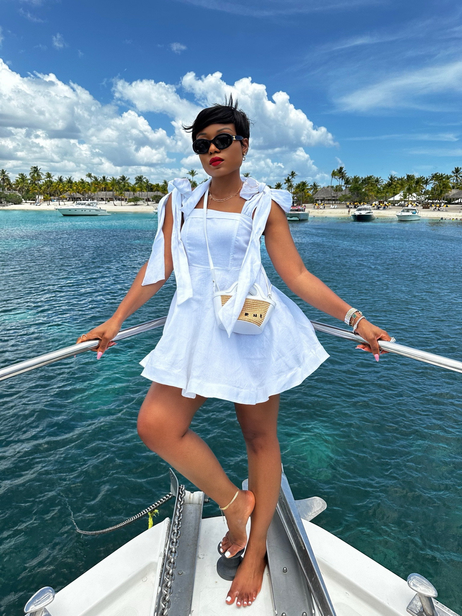 White dress for summer vacation with raffle Marni mini bag and oversized sunglasses 

#whitedress
#summerdress
#vacationstyle

#LTKtravel #LTKsalealert #LTKitbag