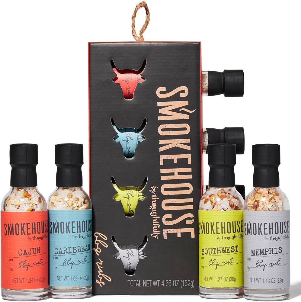 Smokehouse Gift Set by Thoughtfully, Vegan and Vegetarian Barbecue Rubs, Flavors Include Cajun, C... | Amazon (US)