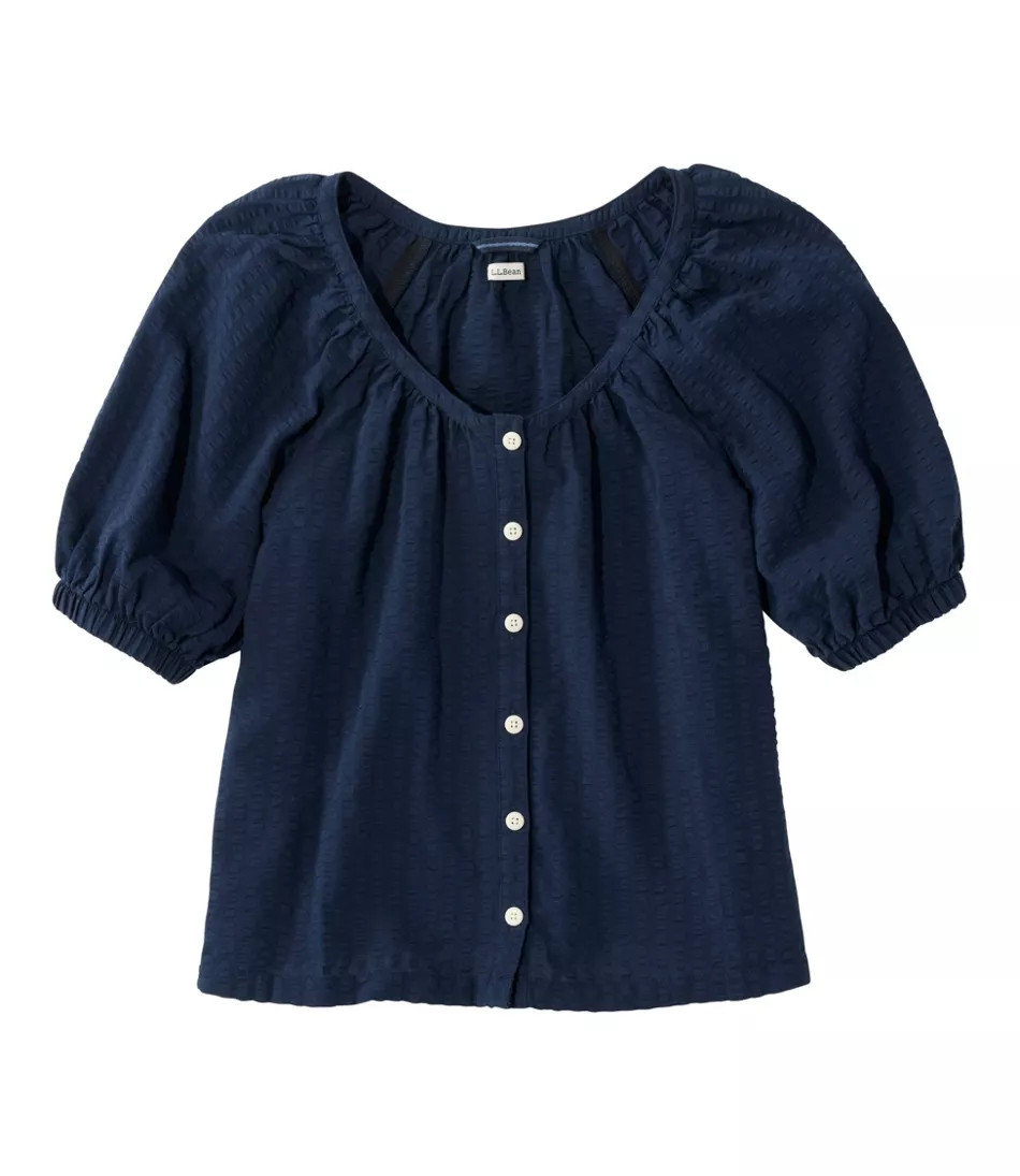 Women's Bean's Seacoast Seersucker Scoopneck Shirt | L.L. Bean