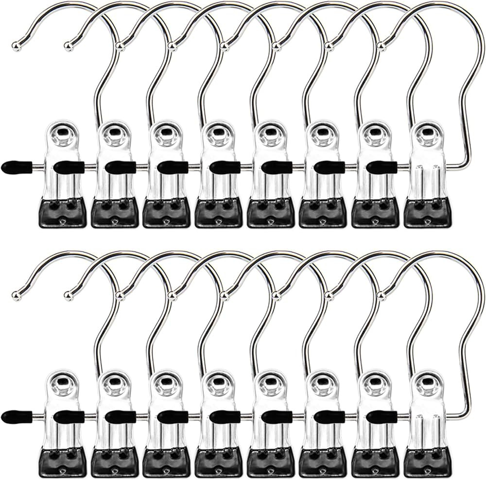 Boot Hangers Clips, 16 Pack Laundry Hooks Hanging Clips Clothes Pins Closet Hanger Organizer Clam... | Amazon (US)