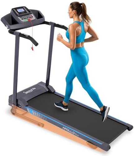 SereneLife - Electric Folding Treadmill Exercise Machine - Smart Compact Digital Workout Fitness Trainer w/ Bluetooth App Sync, Manual Incline Adjustment, For Walking, Running, Gym | Amazon (US)