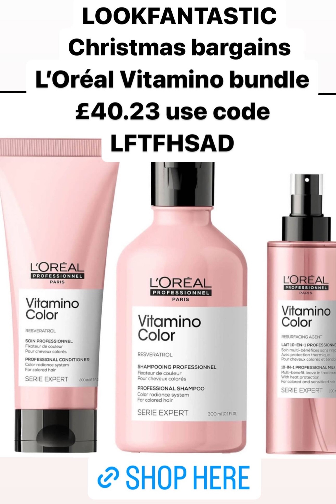 Use my discount code at #LookFantastic to get the best deals.
L’Oréal Viramino £40.23 with my code. 

#LTKGiftGuide #LTKbeauty #LTKeurope