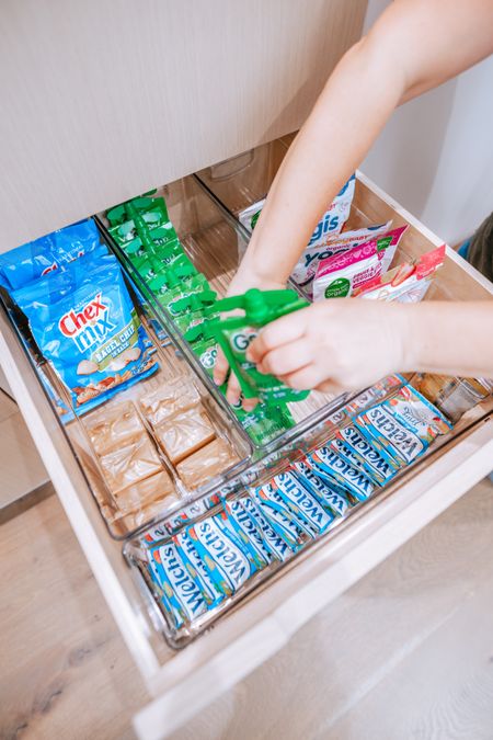 Fav bins for organizing kids snacks! Plus they come with a skinnier version, which we use in the front of the drawer here, so you can Tetris the perfect fit 🥰

#LTKkids #LTKfamily #LTKhome