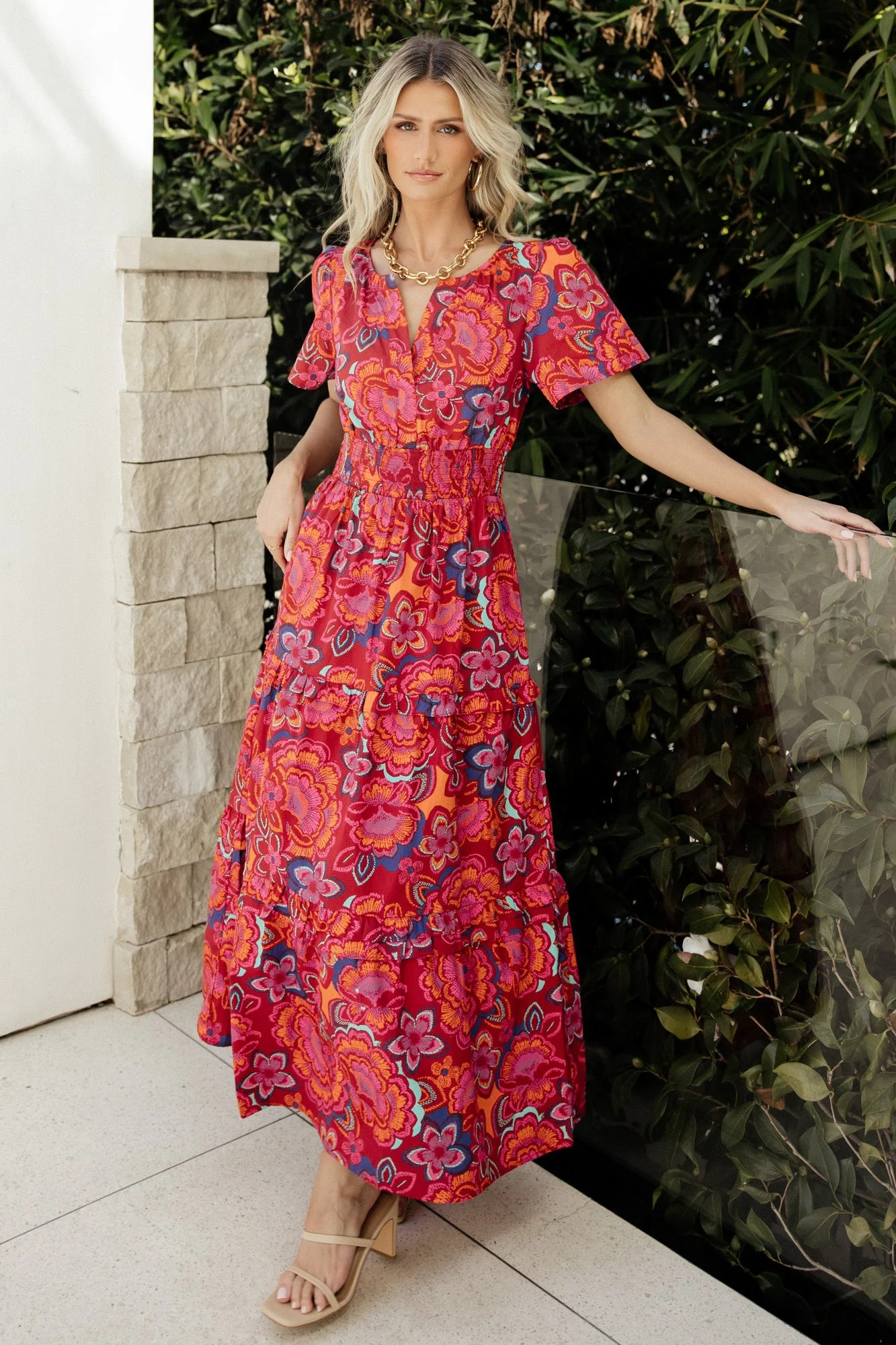 Palmer Tiered Maxi Dress | Multi Floral | Baltic Born