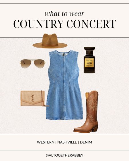 Country Concert Outfits perfect for your trip to Nashville or Summer Concert! 🤠

Nashville Outfits | Country music festival | CMA Fest Outfit | coastal cowgirl style inspo | Summer outfit inspo | denim dress | summer dress | cowgirl boots | summer outfits | Tecovas | Abercrombie & Fitch | YSL | Tom Ford #countryconcertoutfit #nashville #westernstyle #summeroutfits 

#LTKStyleTip #LTKFestival #LTKSeasonal