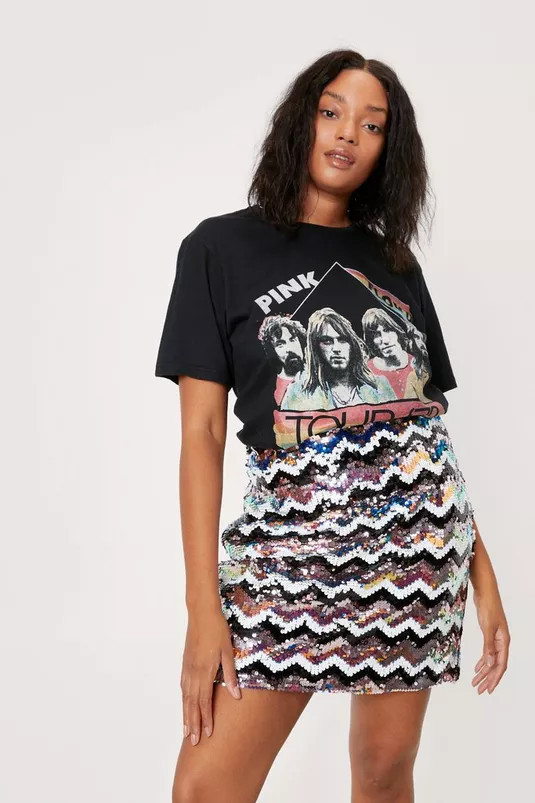 Plus Size Sequin Mini Skirt | Nasty Gal (US)