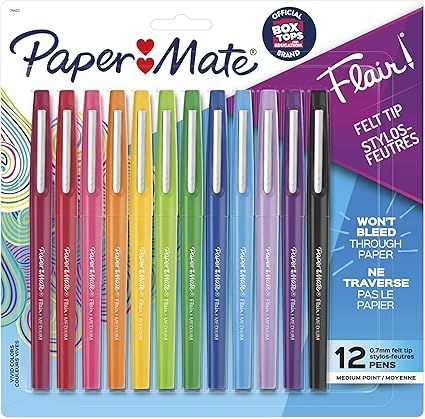 Paper Mate Flair Felt Tip Pens | Medium Point 0.7 Millimeter Marker Pens | School Supplies for Te... | Amazon (US)