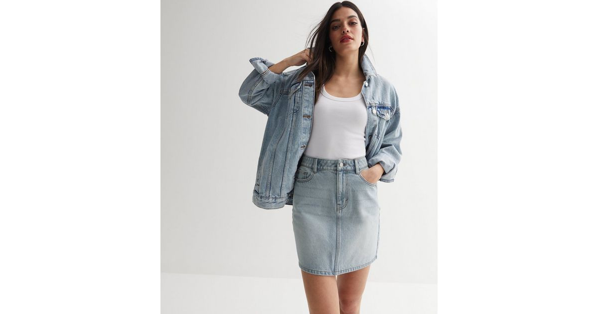 Pale Blue High Waist Denim Mom Skirt
						
						Add to Saved Items
						Remove from Saved Item... | New Look (UK)