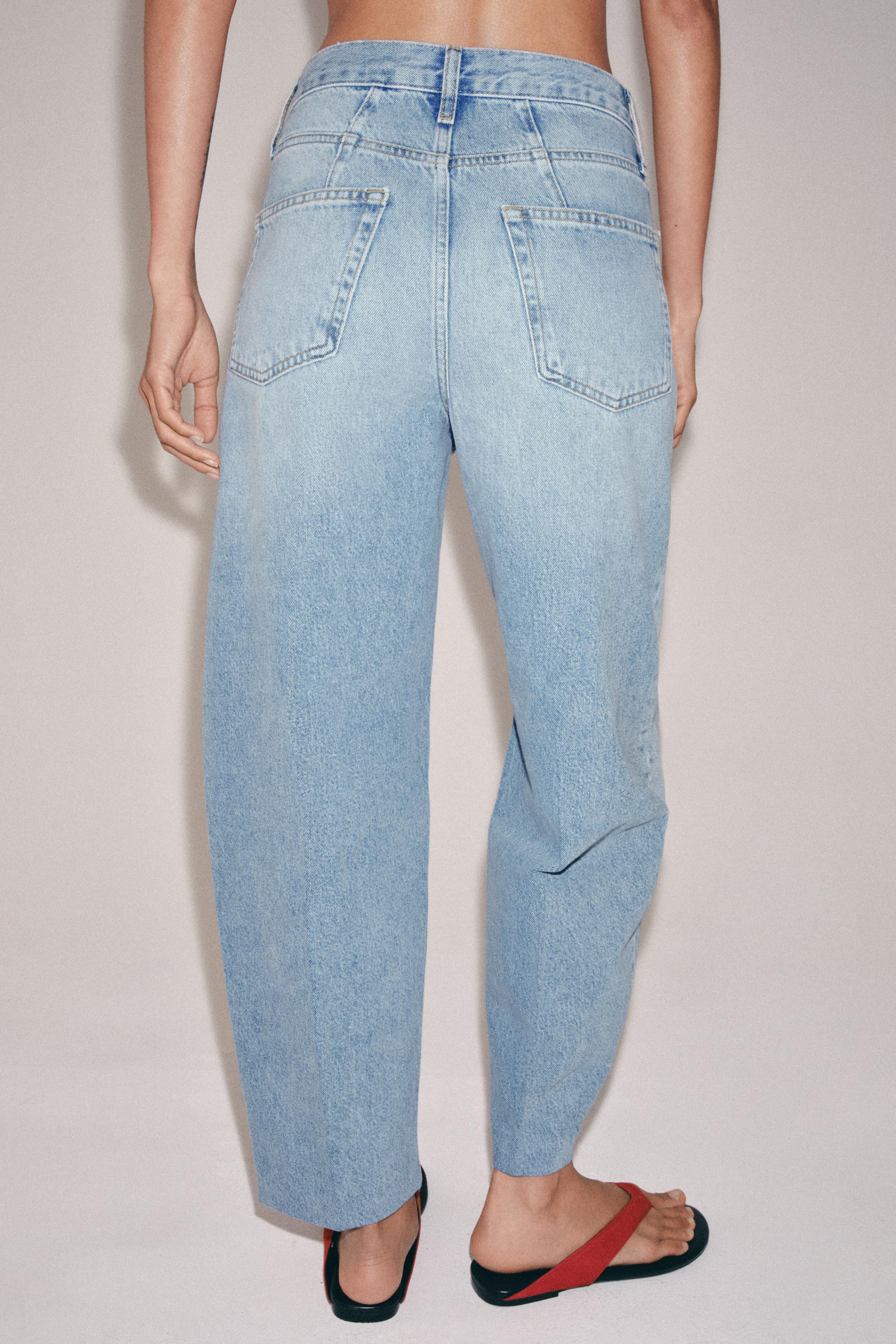 ZW COLLECTION HIGH WAIST TAPERED JEANS | Zara US