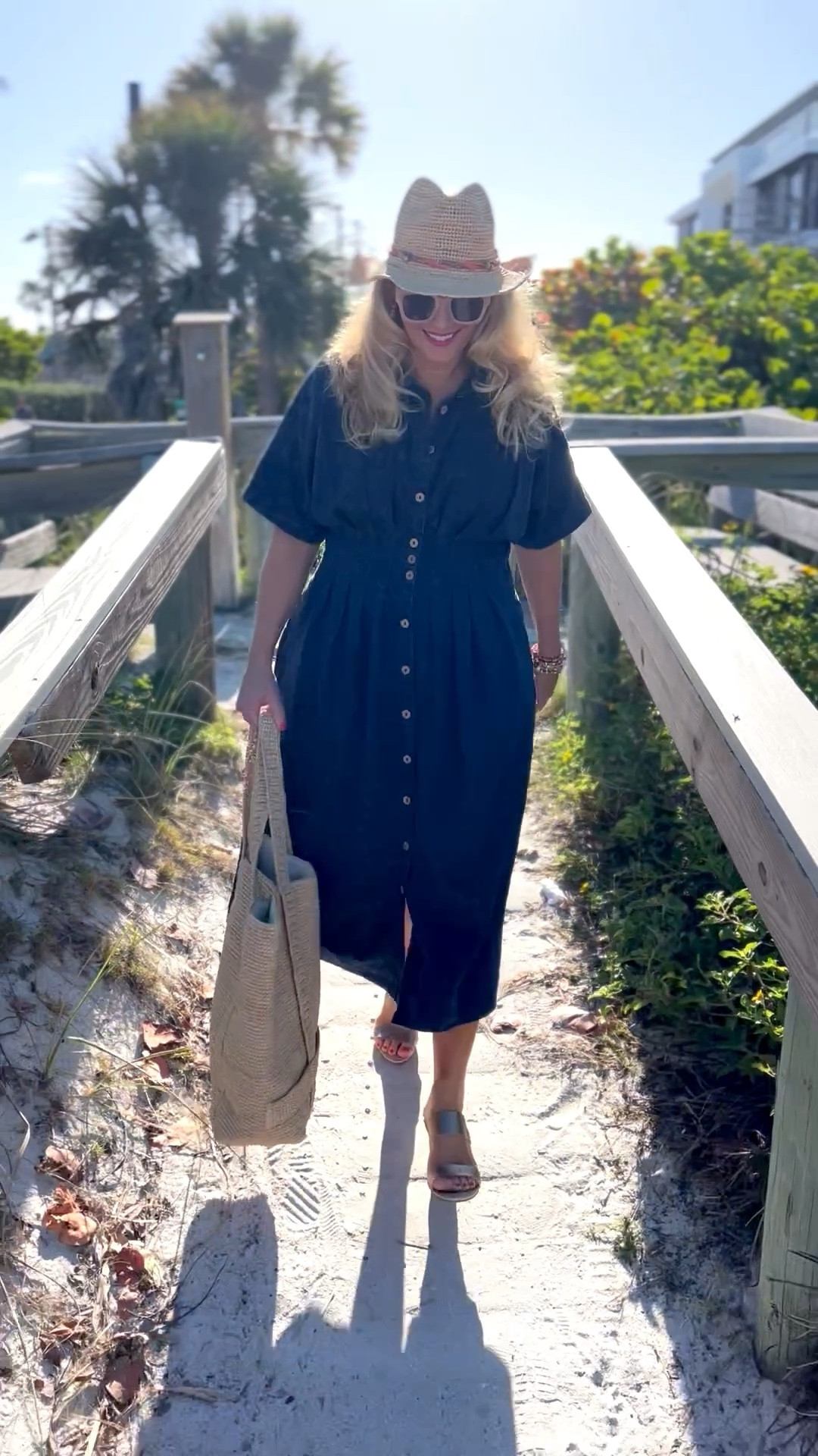 🏝️SOFT SURROUNDINGS: #ad Packing for a beach resort getaway? Here’s the dress you need! @soft_surroundings #softsurroundings

👗My embroidered short sleeve midi dress flatterers with front and back tucks that define your waist. Love the tonal embroidery and beautiful floral pattern. You can wear this meeting friends for a lunch date, a beach getaway or everyday wear. Effortless style + versatility + breathable fabric = The dress you need!

🫶🏻Truly looks like a sophisticated denim dress. Buttons down the front, has side pockets and so soft! I’m wearing a medium and it fits true to size. Available in XS-3X. Color: Embroidered medium wash.

👒When heading out to the beach, don’t forget to pick up my Catalina Cowboy hat! This raffia hat features a colorful braided faux suede hatband and has an interior adjustable sweatband that makes it comfy. Also love the shapeable three inch brim to offer extra sun protection. 

🙌🏼In addition to my hat, I’m wearing a set of five bracelets with matching earrings. The genuine rhodonite beads in pinks, golds and earth tones look fantastic for spring and summer.

👡You can’t forget about these insanely comfortable textured sandals. Obsessed! This golden leather sandal has a soft shimmer and glow. Elevated and chic. You’ll be reaching for these all spring and summer long. I walked around all day and my feet felt great. Order your normal size. These are fantastic!

👉🏼Follow my shop @jtstjtst11 on the @shop.LTK app to shop this post and get my exclusive app-only content!

#liketkit 
@shop.ltk

#LTKSeasonal #LTKOver40 #LTKvlog #LTKU #LTKTravel #LTKgrwm #LTKootd #LTKMidsize #LTKSwim #LTKFestival
