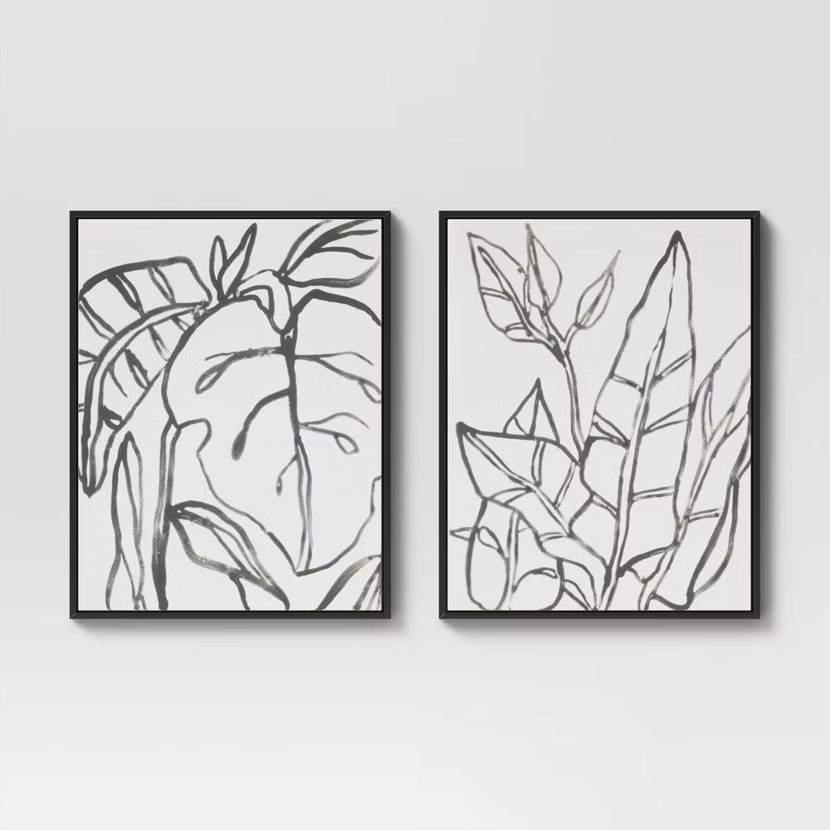 24" x 30" Botanical Sketch Framed Wall Canvas White/Black - Project 62™: Modern Vertical Digita... | Target