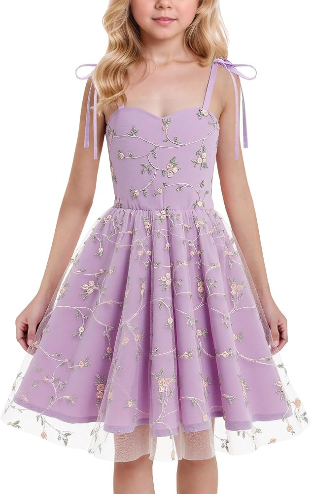 Happy Cherry Flower Girl Dress Kids Princess Sleeveless Embroidery Tulle Party Dress | Amazon (CA)