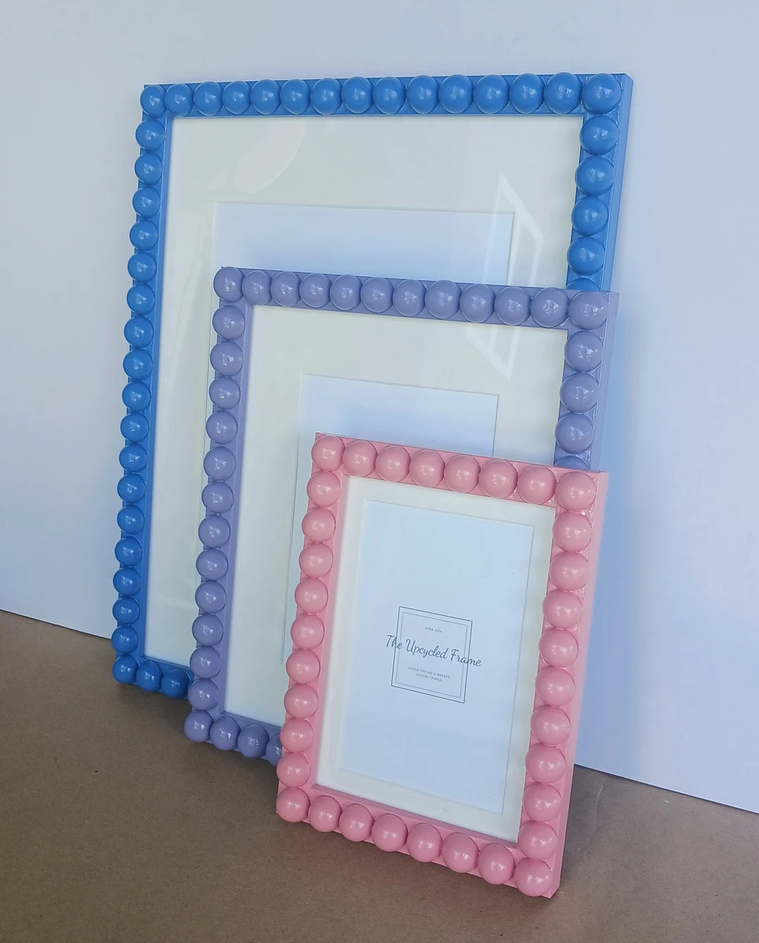 Bobbin Beaded Wooden Custom Glossy Picture Frame - Cottage / Eclectic Style - Hand-painted Custom... | Etsy (US)